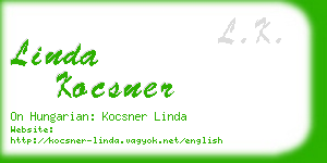 linda kocsner business card